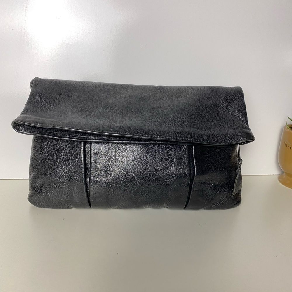Vintage Bermans Black Genuine Leather Women’s  Clutch
